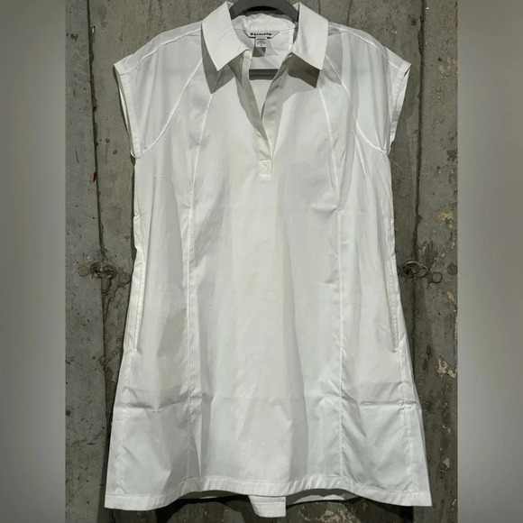 ATHLETA Performance Poplin Dress Small | White #601542 Has Pockets! - Picture 1 of 8